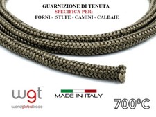 Guarnizione di tenuta nera sezione Tonda in fibra vetro per Forni Stufe Camini 