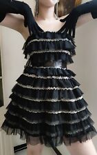 Abito Manoush in chiffon e pizzo con arricciature 