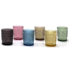 Set 6 bicchieri vetro colorato