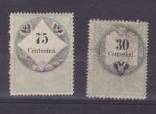 Fiscali marche da bollo lombardo veneto 75c.+30c. mnh