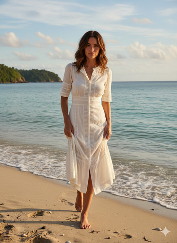 Abito camicia midi - , bottoni