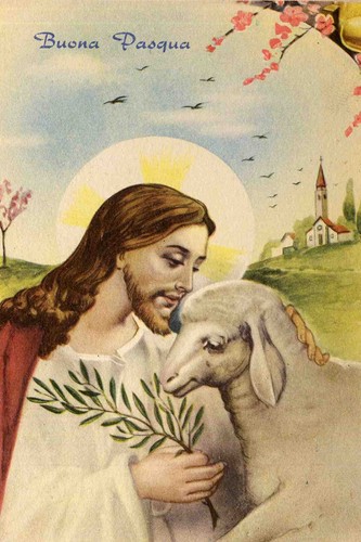 Cartolina buona pasqua - buona, croce