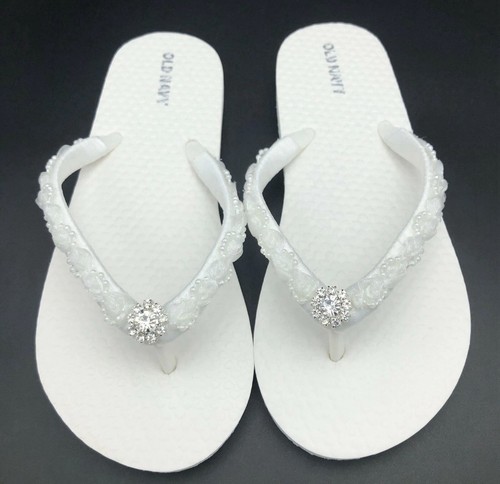 Infradito bianco raso strass