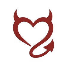 Adesivo simbolo amore malvagio