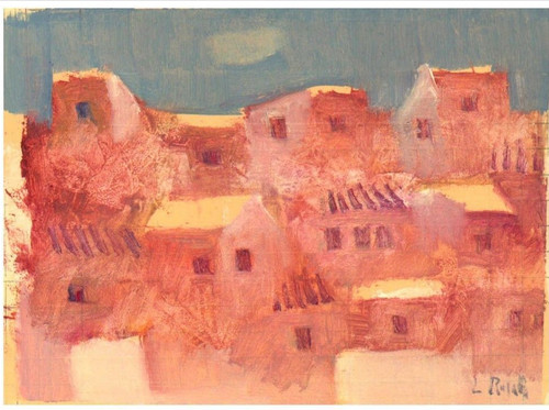 Paesaggio con case borgo - paesaggio,