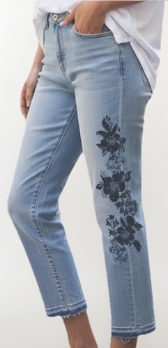 Jeans tribali crop dritto