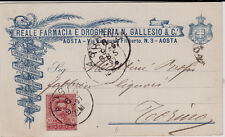 #AOSTA: Testatina- REALE FARMACIA E DROGHERIA N. GALLESIO & C.-1897