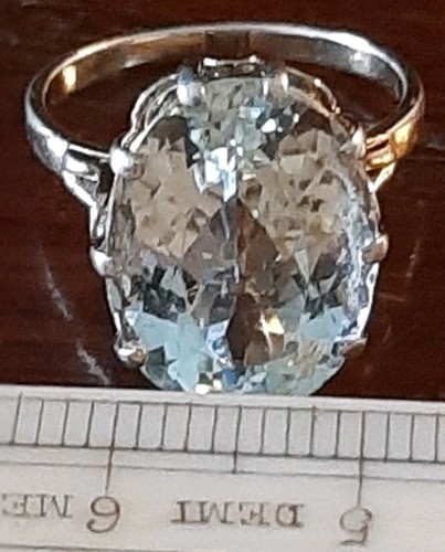 Anello acqua marina 12ct oro - acqua,