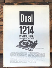 Giradischi/Giradischi Doppio Modello 1214 Proprietario/Manuale Utente *Originale*