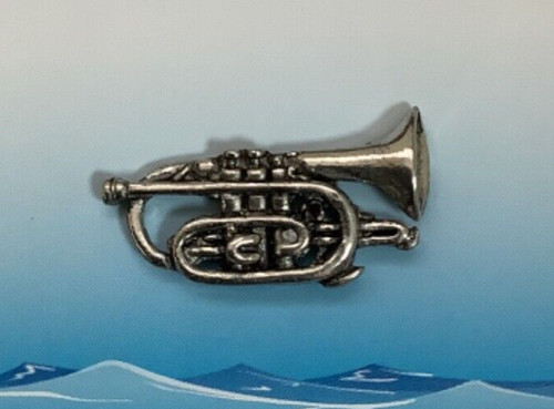 Cornet silver pewter pin - cornet,