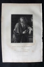 Stampa antica ritratto Loggia