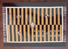 7425 CARTOLINA EUGENIO TAVOLARA TAPPETO UCCELLI ROMBI E SOLE 1994