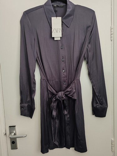 Abito camicia raso - , zara