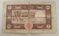 1943 Italy 1,000 Lira Note