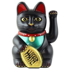 Gatto portafortuna 15 cm nero