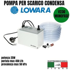 LOWARA TP1 POMPA ELETTROPOMPA PER SCARICO CONDENSA PER CALDAIE E CONDIZIONATORI