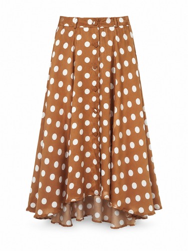 Gonna midi zara marrone bianca - gonna,