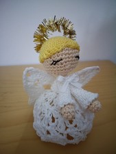 Angelo, fatto a mano, uncinetto, angioletto con luce,decorazione, Natale 