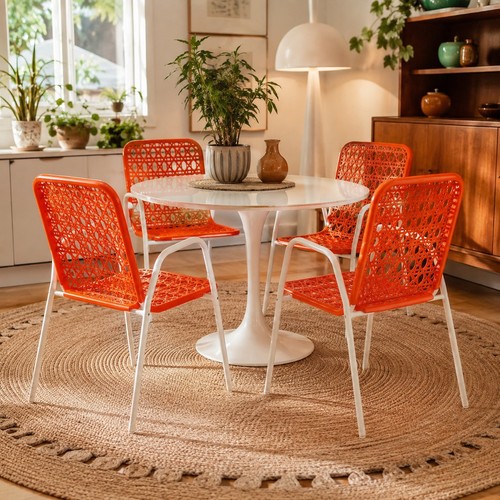 Set sedie vintage arancio - 4,