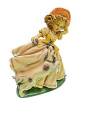 Bimba con cane gesso anni