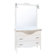 Mobile Bagno 85 cm da terra Composizione con Lavabo Specchio e Applique