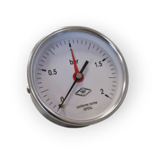 MANOMETRO ARIA ACQUA 2 BAR QUADRANTE Ø 80 MM ACCIAIO FILETTO 3/8 POSTERIORE