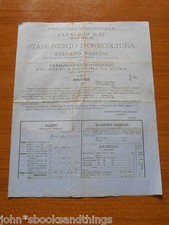 1886 - 1887 CATALOGO ORTICOLTURA BULBI VITI AGRARIA STEFANO PAGLIAI FIORI EPOCA