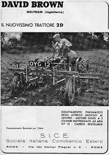 PUBBLICITA' 1956 TRATTORE DAVID BROWN DISEL 2 CILINDRI 15 HP MELTHAM S.I.C.E. RM