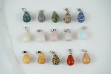 PENDENTE ciondolo GOCCIA cristalloterapia amuleto protezione quarzo corniola ecc