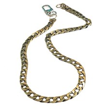 Collana catena cubana da uomo lunga 45 cm catenina girocollo in bronzo punk rap