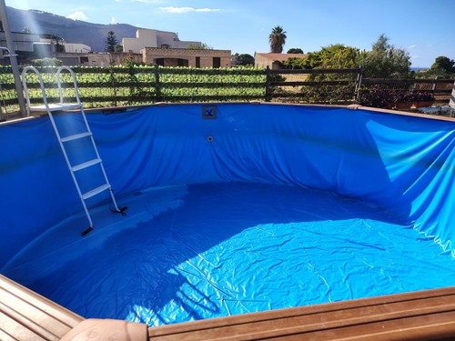 Liner blu per - piscina, rotonda
