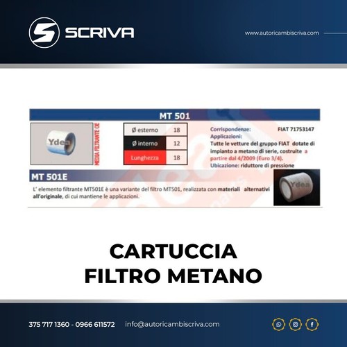 Cartuccia filtro metano - cartuccia,