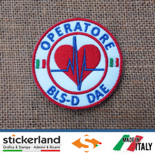 Toppa Patch OPERATORE BLS-D DAE da 7,5 cm con velcro M + F