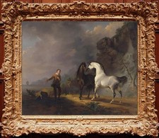 Antico dipinto ad olio fatto a