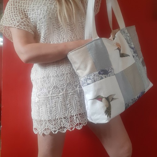 Borsa donna colibrì tessuto