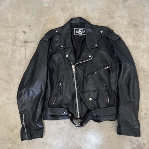 Shaf black leather motorcycle - shaf,