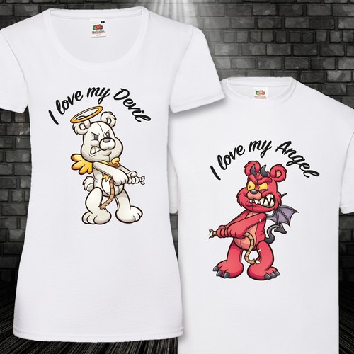 Shirt love angel - love, devil