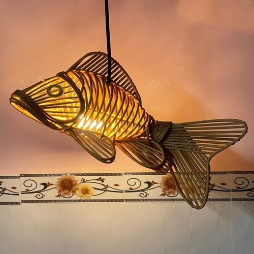 Lampada pesce rattan - , a