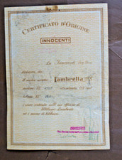 708Z-CERTIFICATO D'ORIGINE INNOCENTI LAMBRETTA 125 B