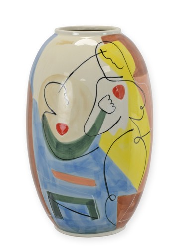 Vaso porcellana con motivo - in,