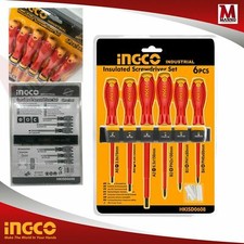 Ingco SET 6PZ CACCIAVITI ISOLATI ELETTRICISTA PROFESSIONALI Giraviti CERTIFICATI