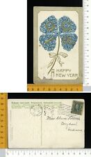 V2860] BUON ANNO DATA 1908 NUMERI GRANDI QUADRIFOGLIO NONTISCORDARDIME - RILIEVO