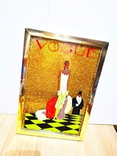 RARO bel QUADRO VOGUE cornice acciaio 32x22.5 cm VERSIONE rara non a specchio