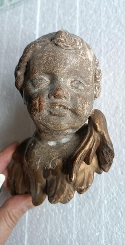 Testa angelo legno dorato - , e