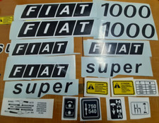 KIT ADESIVI DECALCOMANIE "FIAT 1000 SUPER" CORNICE BIANCA X TRATTORI AGRICOLI 
