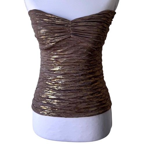 Top tubino increspato oro