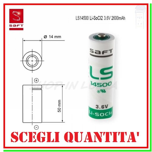 Batteria pila saft 14500 - 14500, 3,6v