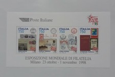 1997 ITALIA  FOGLIETTO NUOVO  INVITO FILATELIA ESPOSIZIONE MONDIALE MILANO 