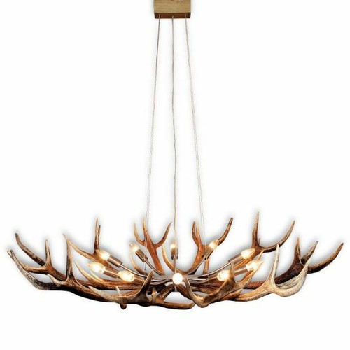 Lampadario con vere - , corna
