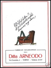 PUBBLICITA' 1924 POLTRONE DITTA ARNEODO TORINO STYLE ARREDAMENTO LUSSO CAVASANTI